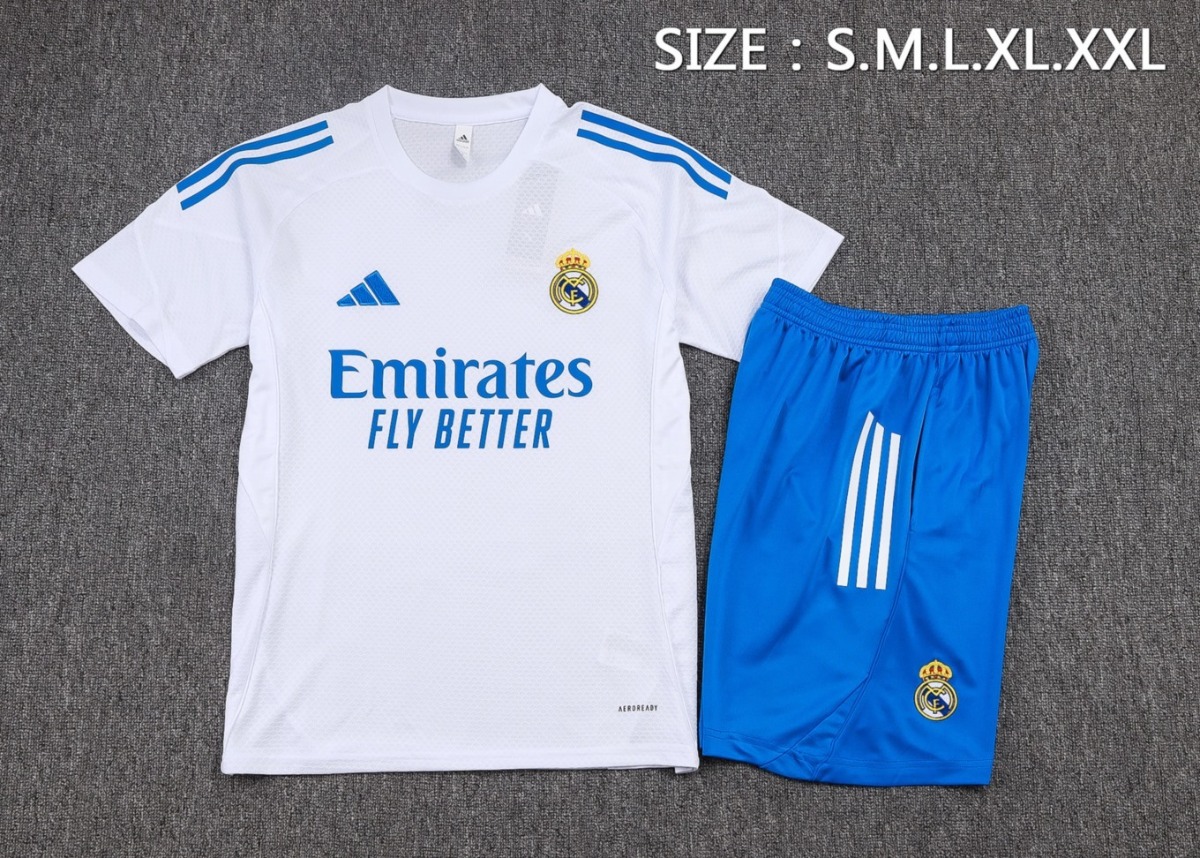 2026 Real Madrid White Training Set Shirt and Shorts
