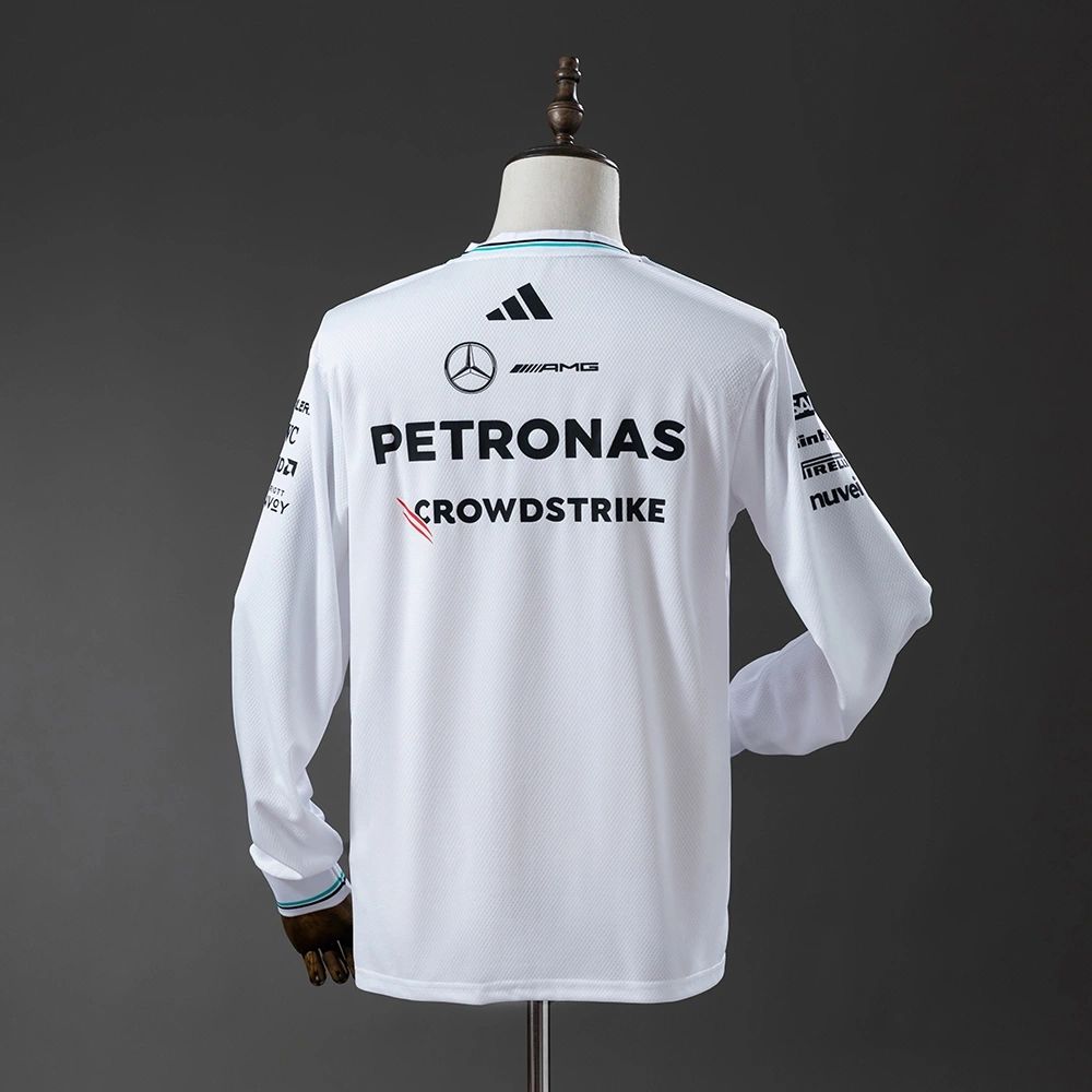 F1 Racing Mercedes-AMG 2025 White Shirt Long sleeve