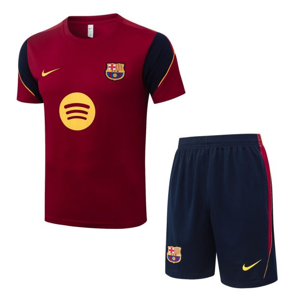2026 Barcelona Maroon Training Set Shirt and Shorts