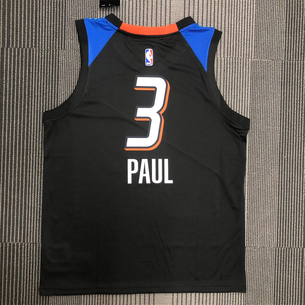NBA Oklahoma City Thunder V-Neck Black Jersey PAUL#3 S-XXL