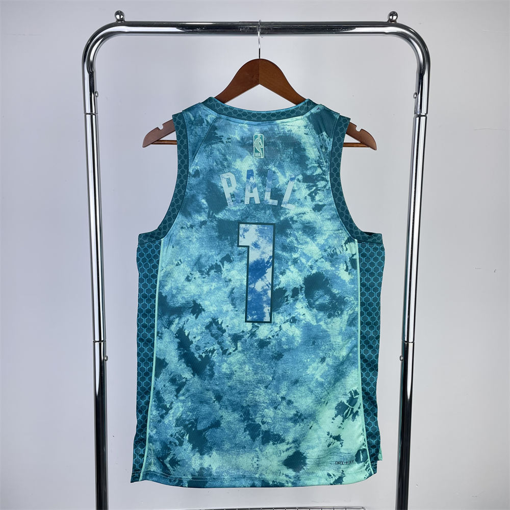 NBA Charlotte Hornets V-Neck Honor edition green jersey BALL#1 S-XXL