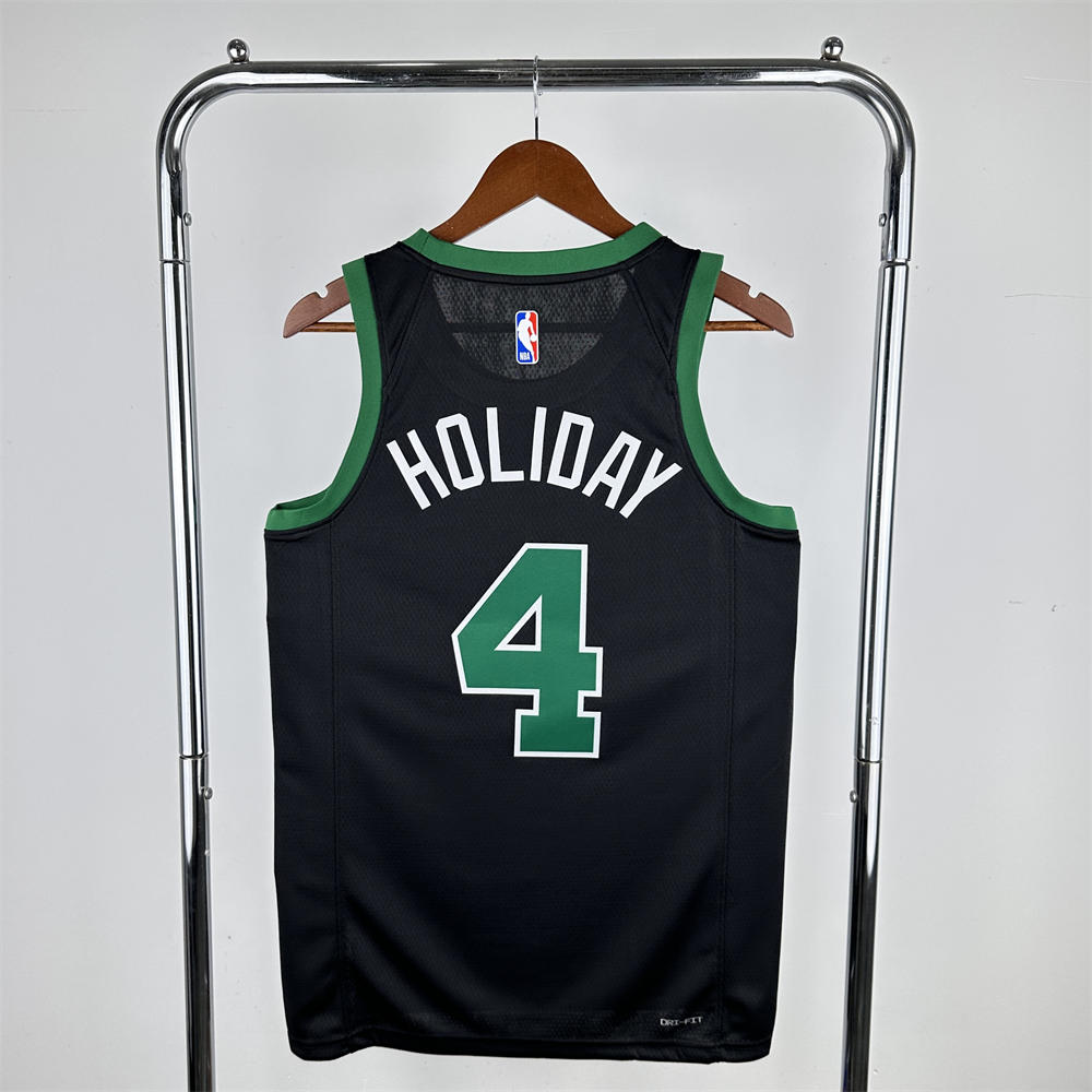 NBA Boston Celtics 2023 Round Neck Black Jersey HOLIDAY#4 S-XXL