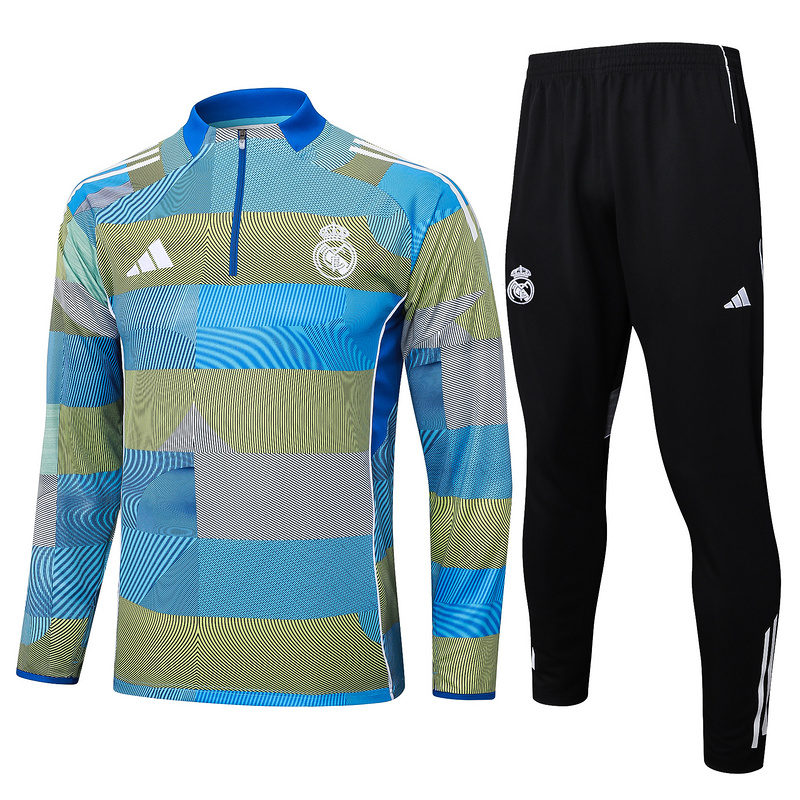 202526 Real Madrid Light green Long-sleeved half-pull training kit Football team kit