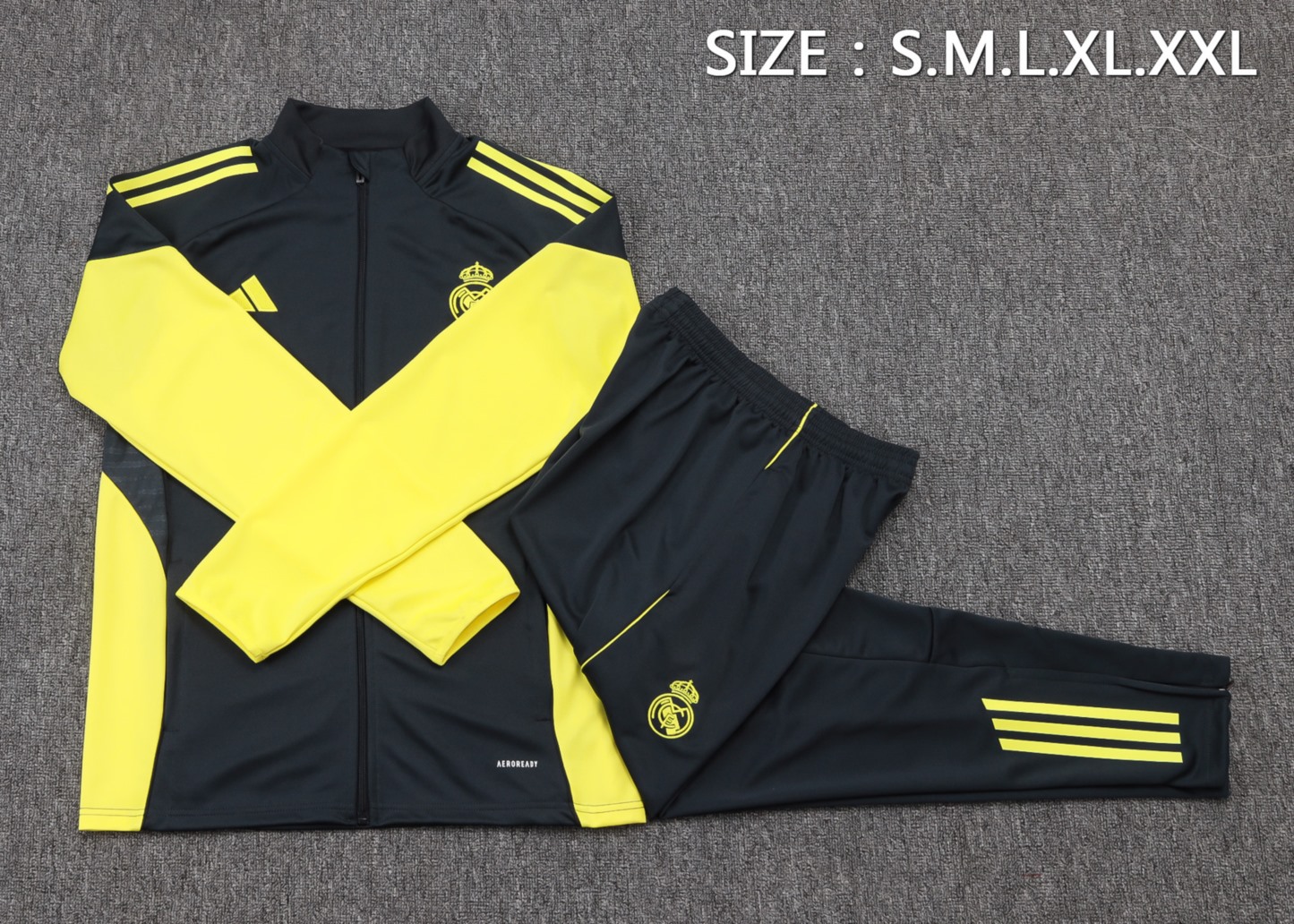 2025/26 Real Madrid dark gray Jacket Training Suit Set Football Team Shirt Sports Fashion