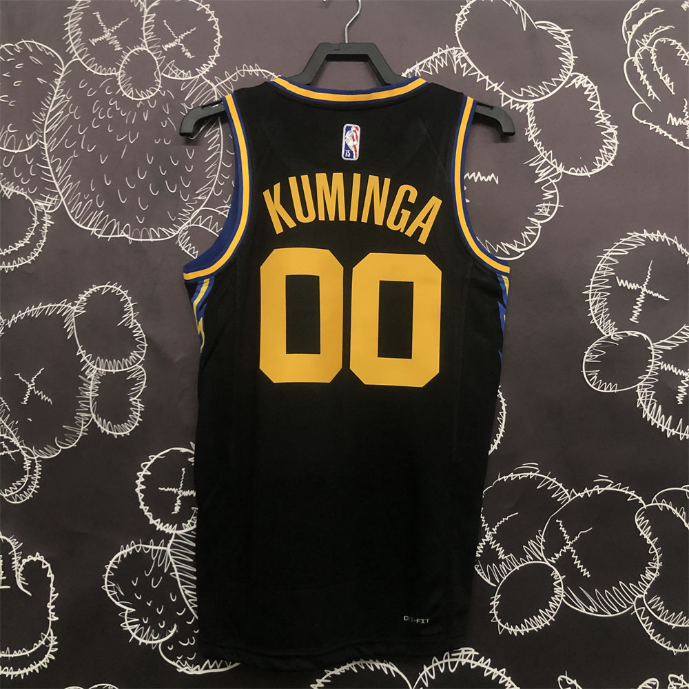 NBA Golden State Warriors V-Neck 75th anniversary Black Jersey KUMINGA#00 S-XXL