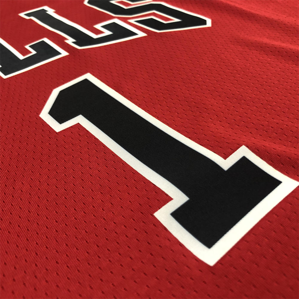 NBA Chicago Bulls Round Neck Red 75th anniversaryJersey ROSE#1 S-XXL
