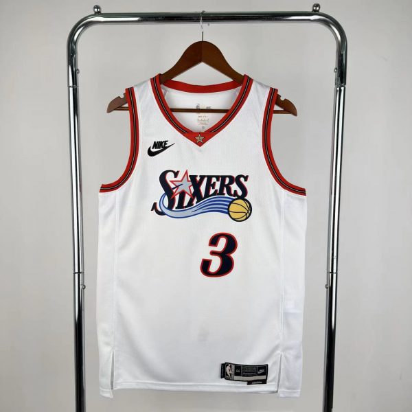 NBA Philadelphia 76ers 2026 Vintage Style White Jersey Iverson#3