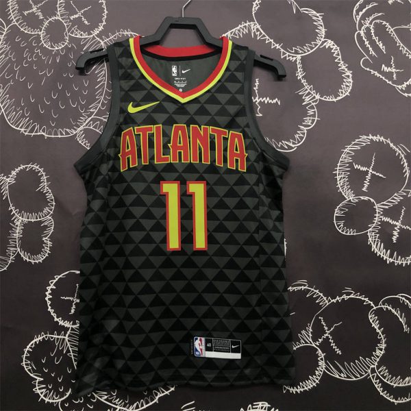 NBA Altanta Hawks V-Neck Black Jersey YOUNG#11 S-XXL