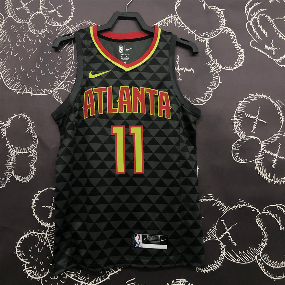 NBA Altanta Hawks V-Neck Black Jersey YOUNG#11 S-XXL