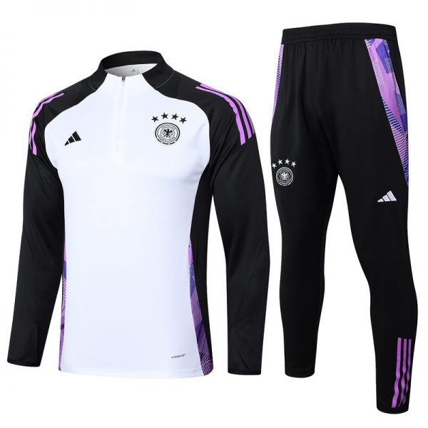 24/25 Germany White Long-sleeved half-pull training kit Football team kit