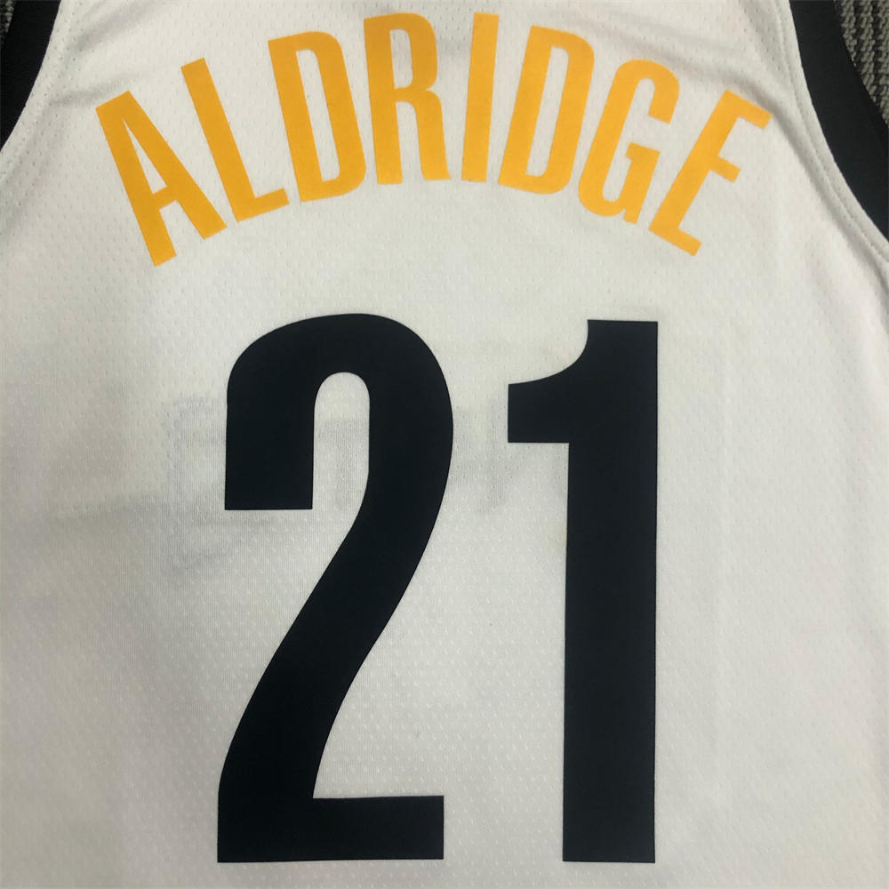 NBA Brooklyn Nets V-Neck White Jersey ALDRIDGE#21 S-XXL