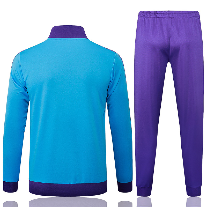 2025/26 Real Madrid Light blue Jacket Training Suit Set Football Team Shirt Sports Fashion