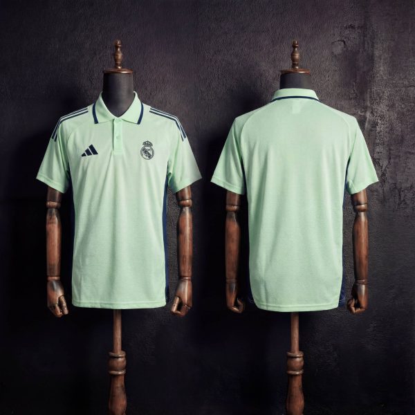 2025/26 Real Madrid Training Light Green Polo Fan version