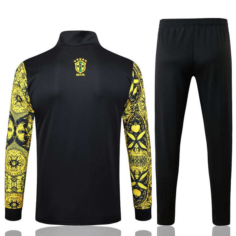 2024/25 Brazil Yellow Jacket Training Suit Set Football Team Shirt Sports Fashion
