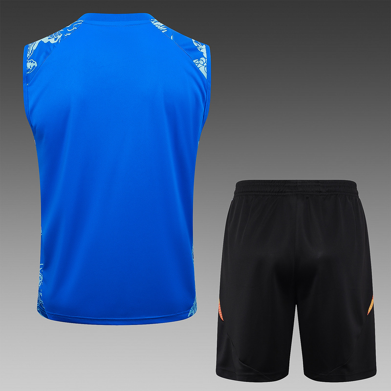 24/25 Real Madrid Colorful Blue Training Set Shirt and Shorts
