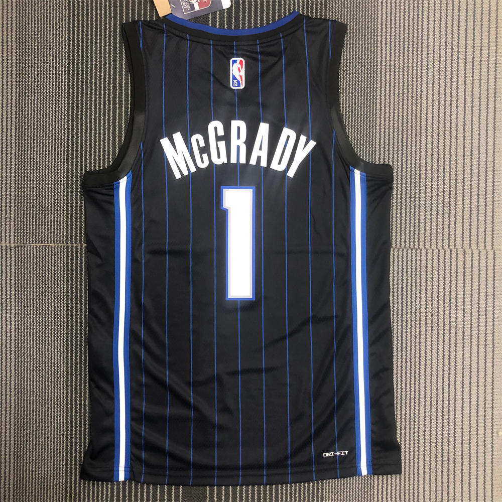 NBA Orlando Magic V-Neck Black 75th Anniversary McGRADY#1 JERSEY S-XXL