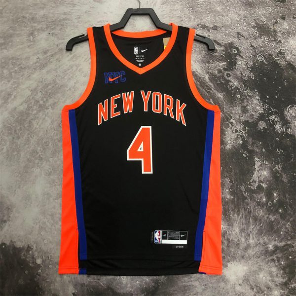 NBA New York Knicks V-Neck City Edition Black jersey ROSE#4 S-XXL