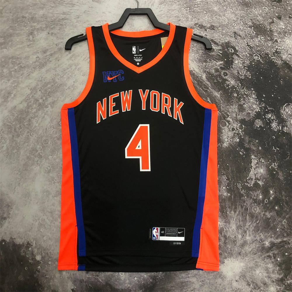 NBA New York Knicks V-Neck City Edition Black jersey ROSE#4 S-XXL
