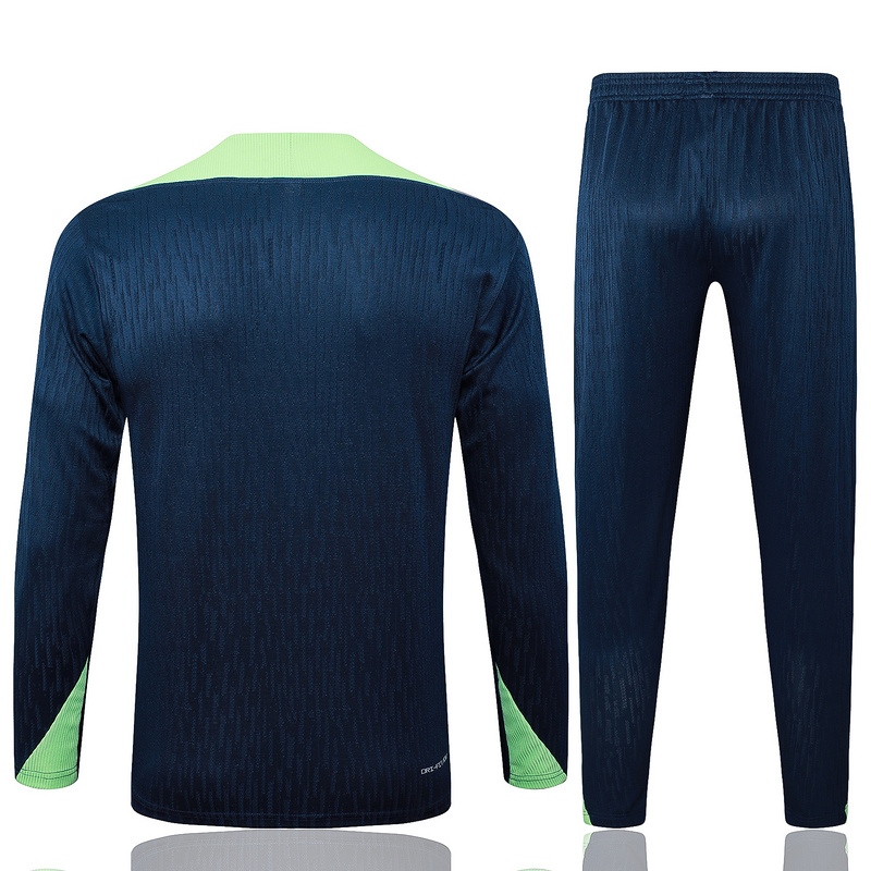 24/25 Brazil Blue Long-sleeved half-pull training kit Football team kit