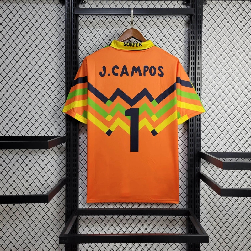 Retro Mexico 1995 Goalkeeper Green and Orange jersey Fan Version CAMPOS Number 1