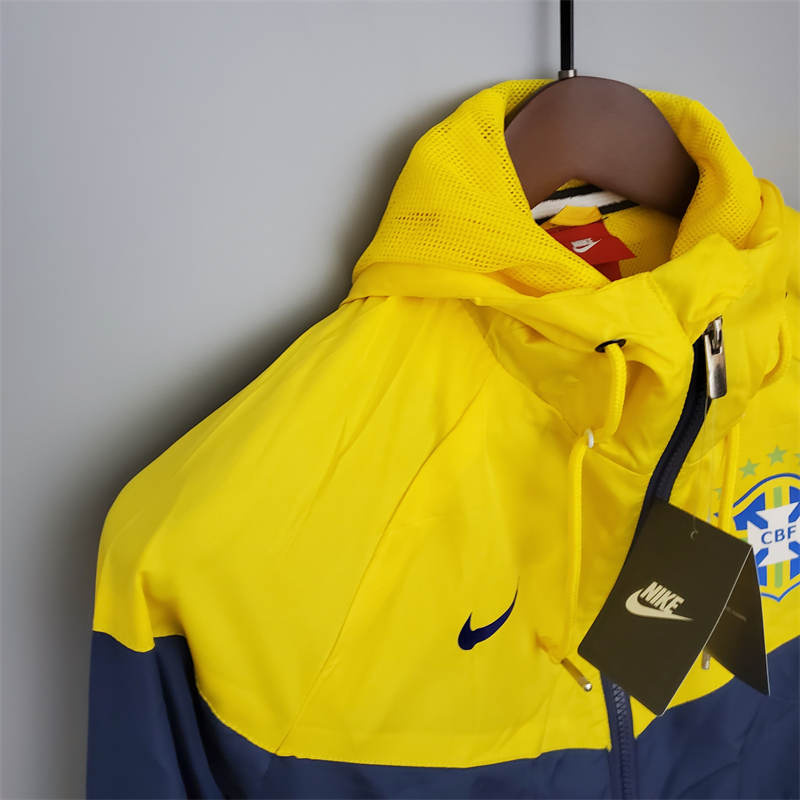 2022 Windbreaker Brazil Blue and Yellow Sport Unifom jersey Sport Unifom