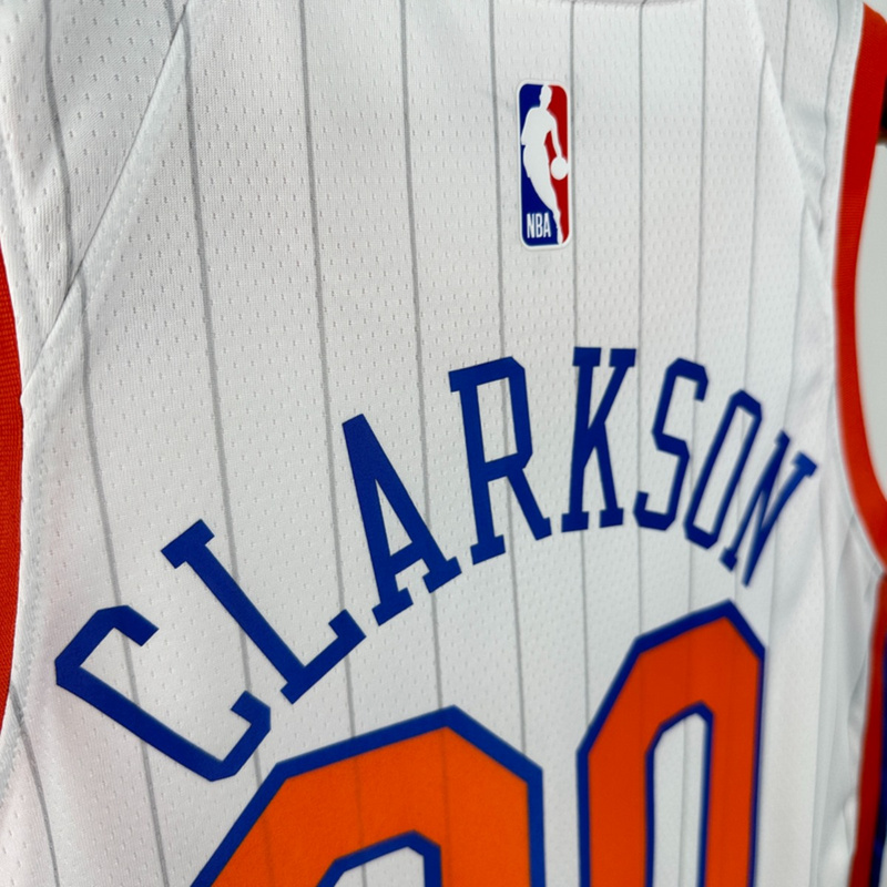 NBA New York Knicks 24/25 City Edition Round Neck White jersey CLARKSON#00 S-XXL