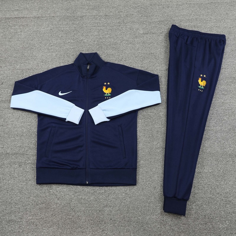 2024  France Royal Blue Jacket Training Suit Set Football Team Shirt Sports Fashion