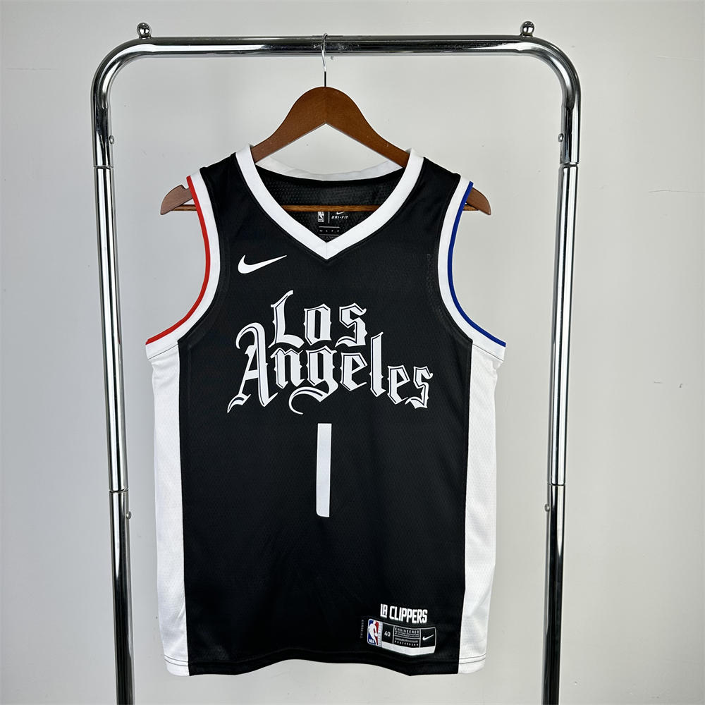 NBA Los Angeles Clippers V neck Black Jersey HARDEN#1 S-XXL