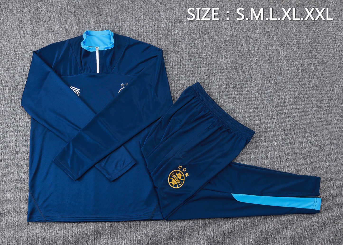 202526 Gremio cyan Long-sleeved half-pull training kit Football team kit