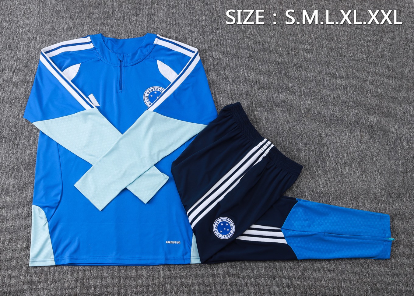 2026 Cruzeiro Violet blue Long-sleeved half-pull training kit
