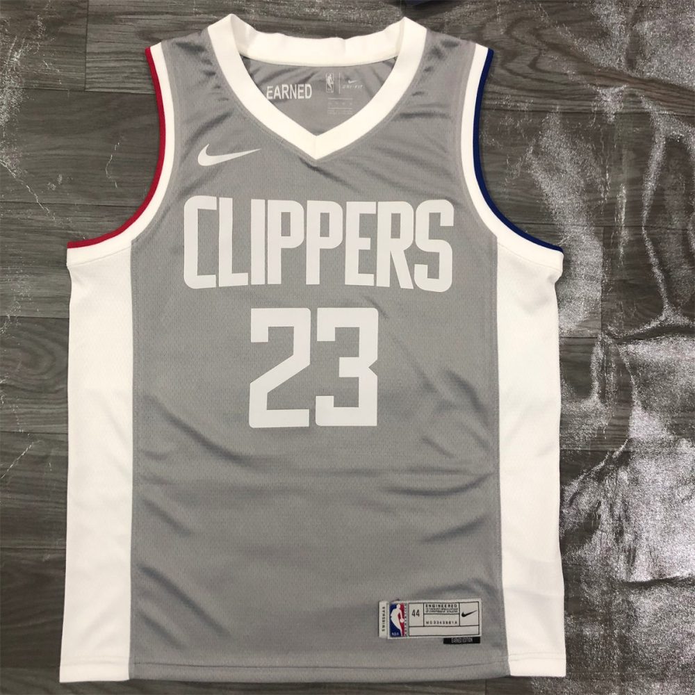 NBA Los Angeles Clippers V-Neck Grey Jersey WILLIAMS#23 S-XXL