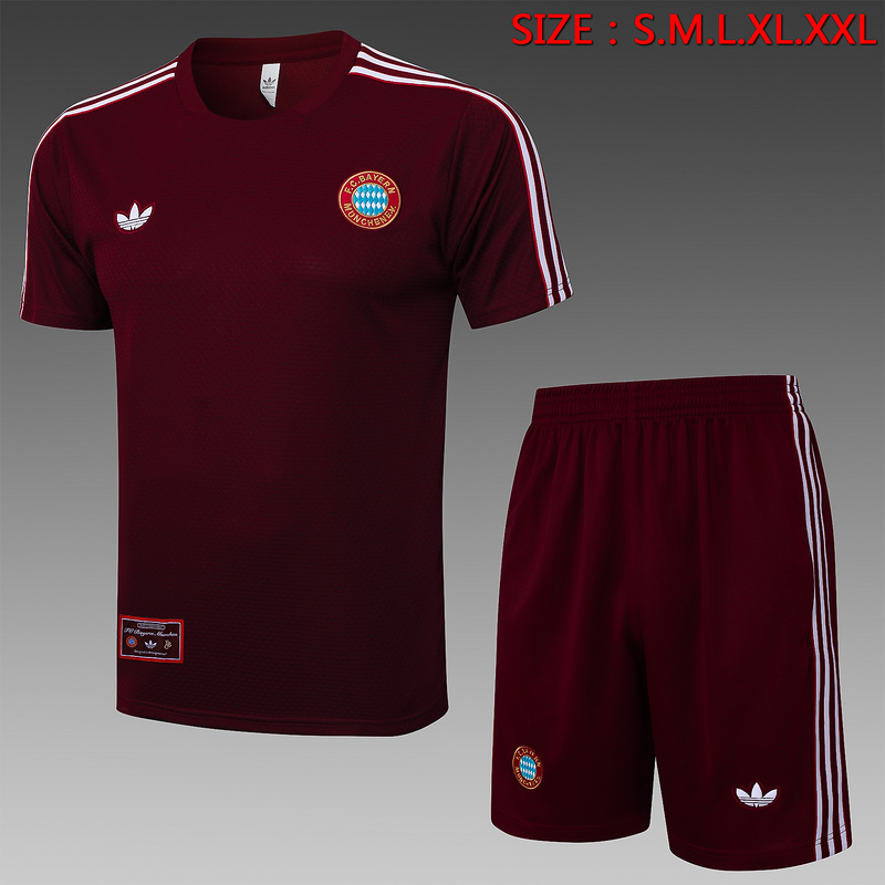 2025/26 Bayern Munich maroon Training Set Shirt and Shorts