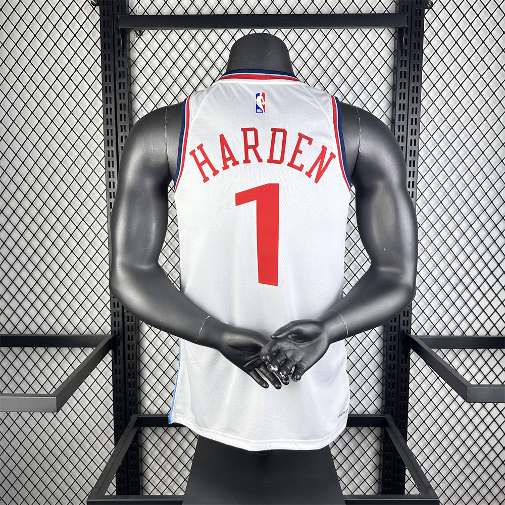 NBA Los Angeles Clippers 24/25 Round Neck White Jersey HARDEN#1 S-XXL