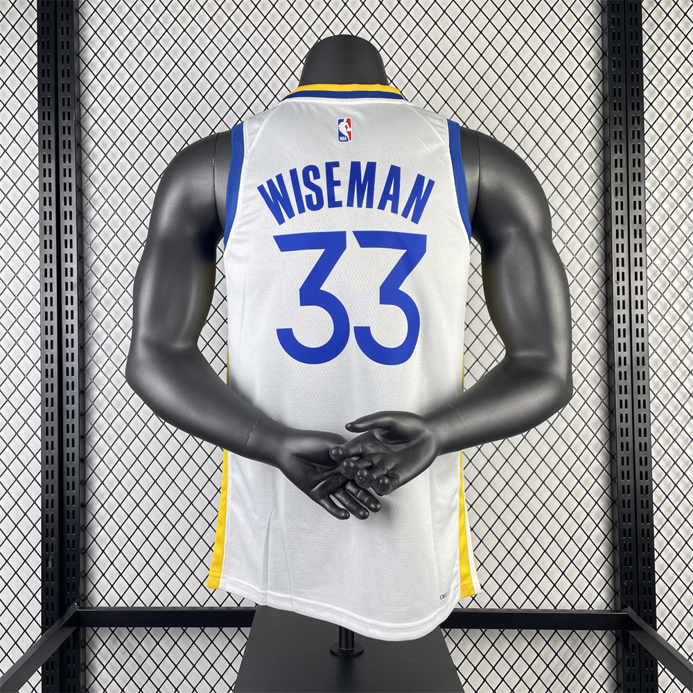 NBA Golden State Warriors 2023 V-Neck White Jersey WISEMAN#33 S-XXL