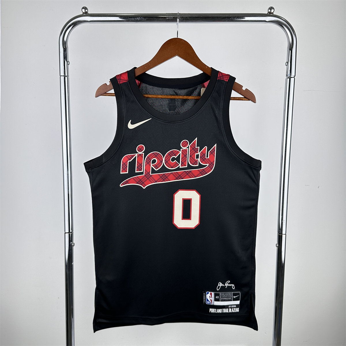 NBA Portland Trail Blazers 2024 Round Neck Black Jersey LILLARD#0 S-XXL