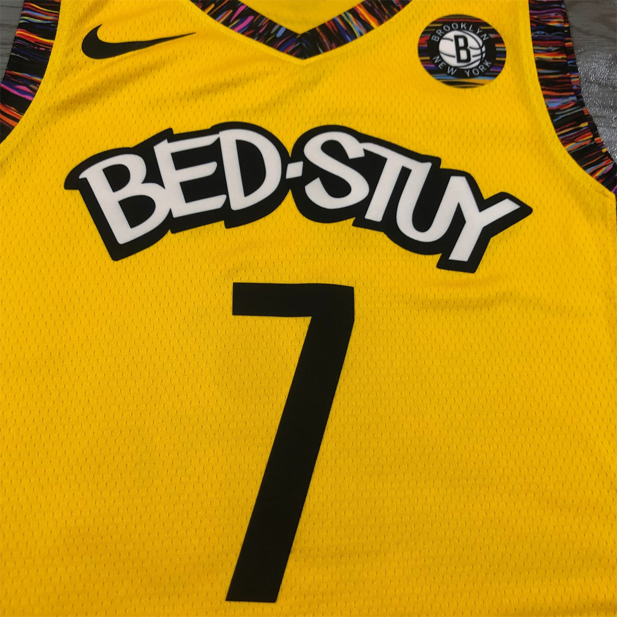 NBA Brooklyn Nets V-Neck Yellow Jersey DURANT#7 S-XXL
