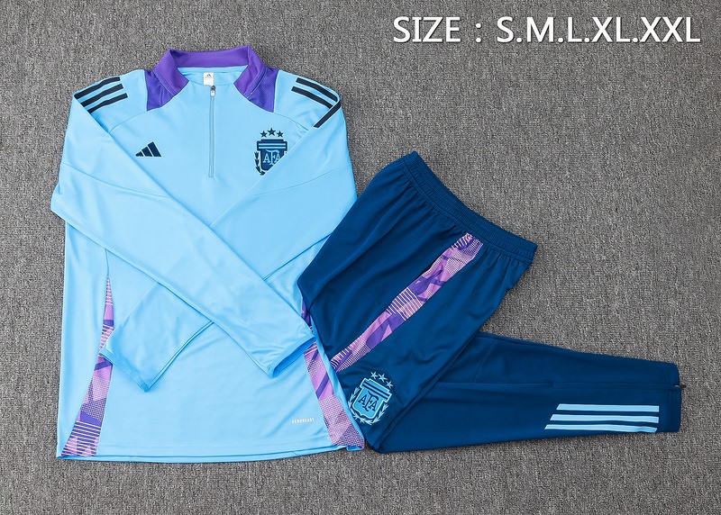 24/25 Argentina Blue Long-sleeved half-pull training kit Football team kit