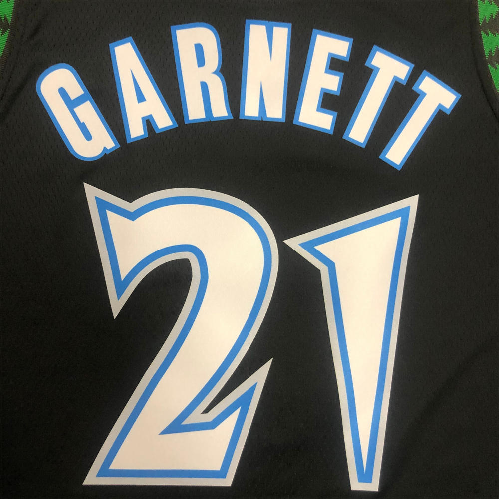 NBA Minnesota Timberwolves Round Neck Black Jersey GARNETT#21 S-XXL