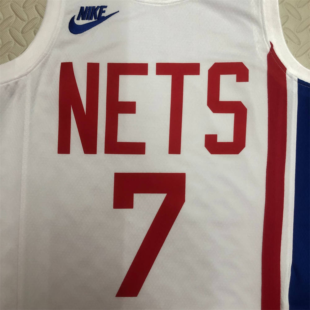 NBA Brooklyn Nets Round Neck White Jersey DURANT#7 S-XXL