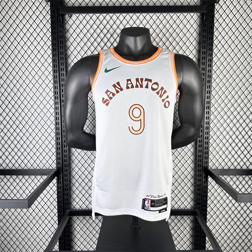 NBA San Antonio Spurs PARKER#9 2024 White City Edition Swingman Jersey S-XXL