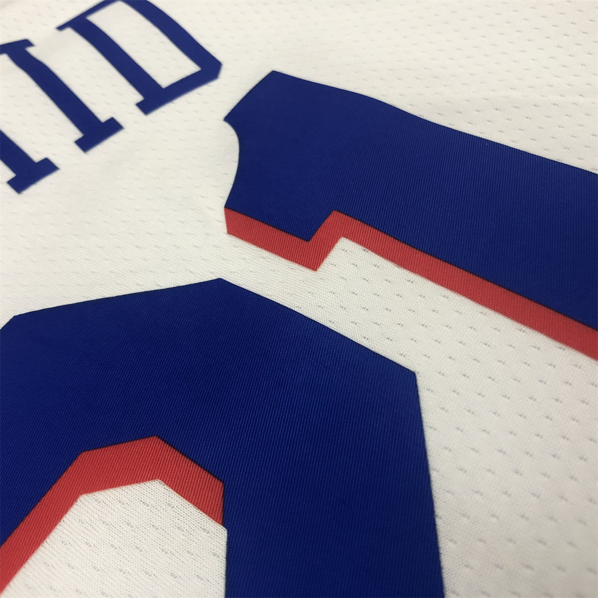 NBA Philadelphia 76ers V-Neck White Jersey EMBIID#21 S-XXL