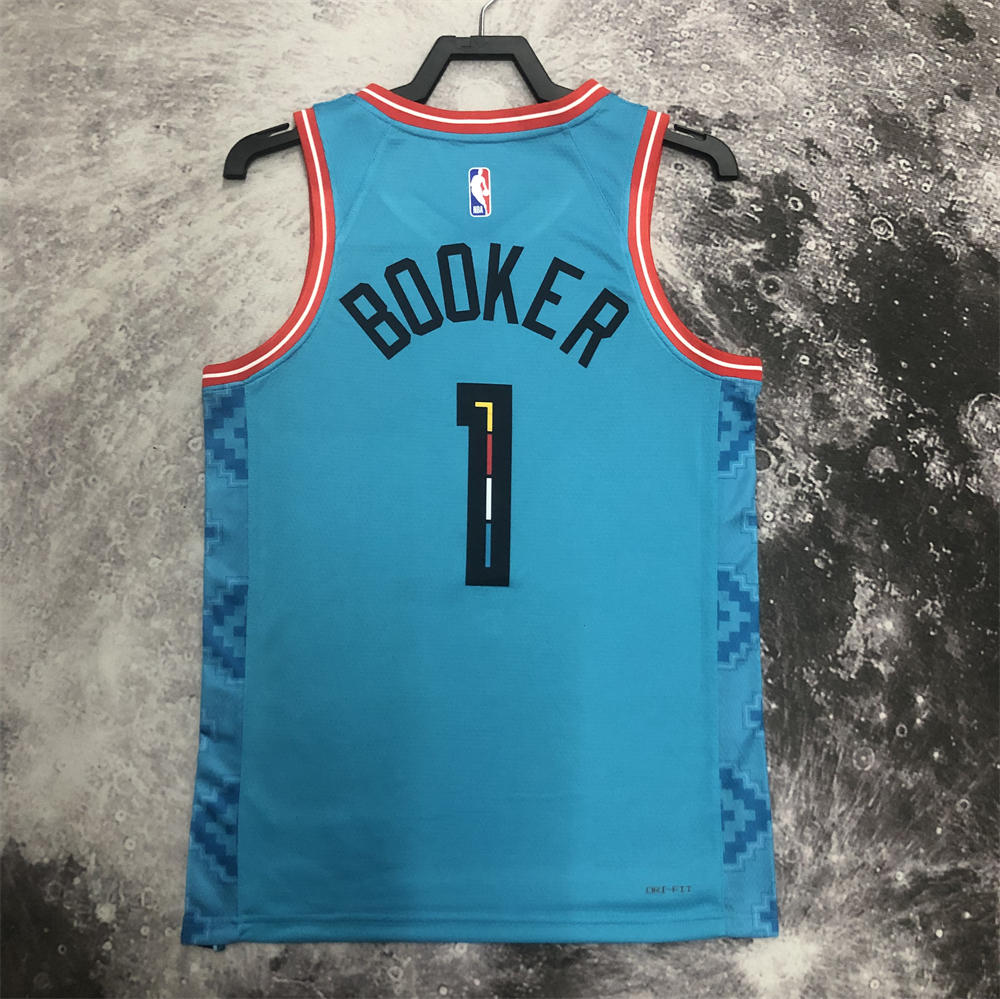 NBA Phoenix Suns V-Neck City Edition Blue jersey BOOKER#1 S-XXL