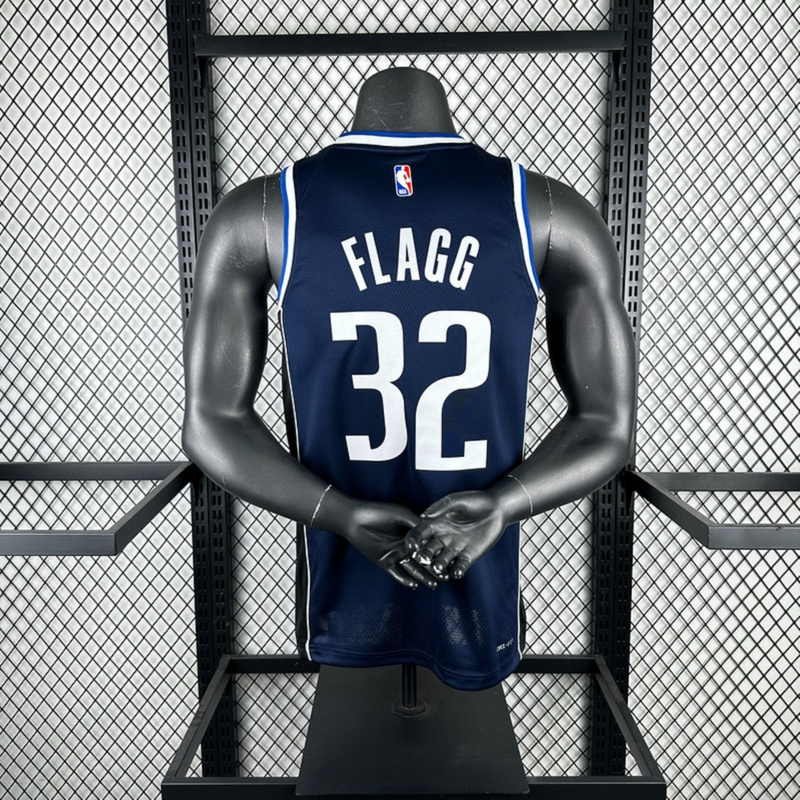 NBA Dallas Mavericks V-Neck Royal Blue Jersey FLAGG#32 S-XXL