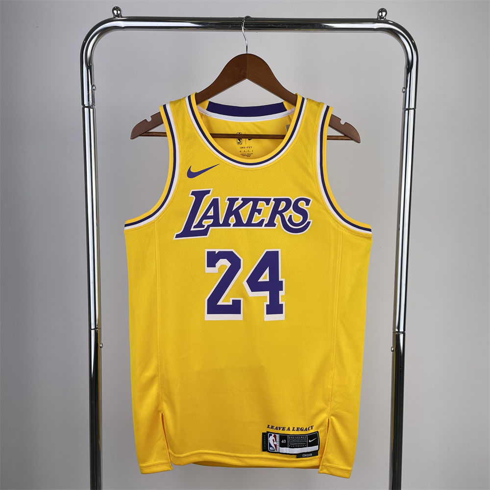 NBA Los Angeles Lakers Kobe Bryant#24 2022/23 Gold Association Edition Swingman Jersey S-XXL