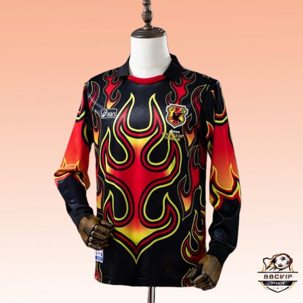 Retro Japan 1998 Goalkeeper Black Fireworks jersey Fan Version
