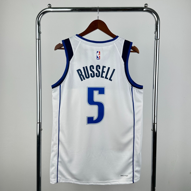 NBA Dallas Mavericks V-Neck White Jersey RUSSELL#5 S-XXL