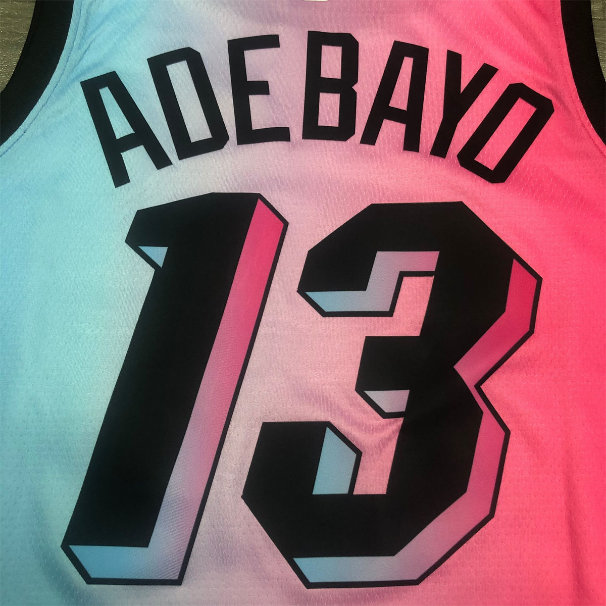 NBA Miami Hearts round neck Gradient Jersey ADEBAYO#13 S-XXL