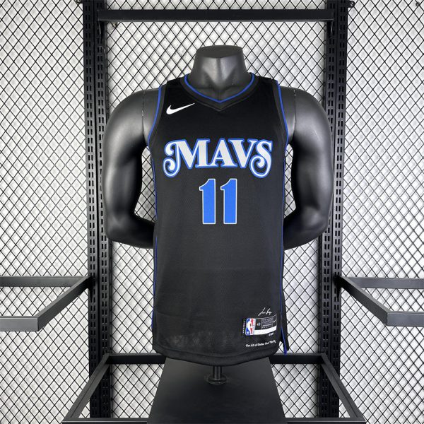 NBA Dallas Mavericks 2024 V-Neck Black Jersey IRVING#11 S-XXL