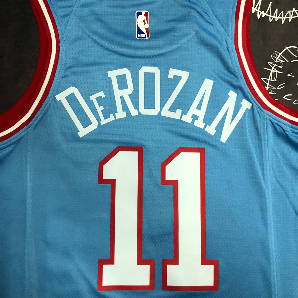 NBA Chicago Bulls Round Neck Blue Jersey DeROZAN#11 S-XXL