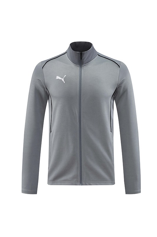 2024 Puma Grey Jacket Training Suit Set Football Team Shirt Sports Fashion